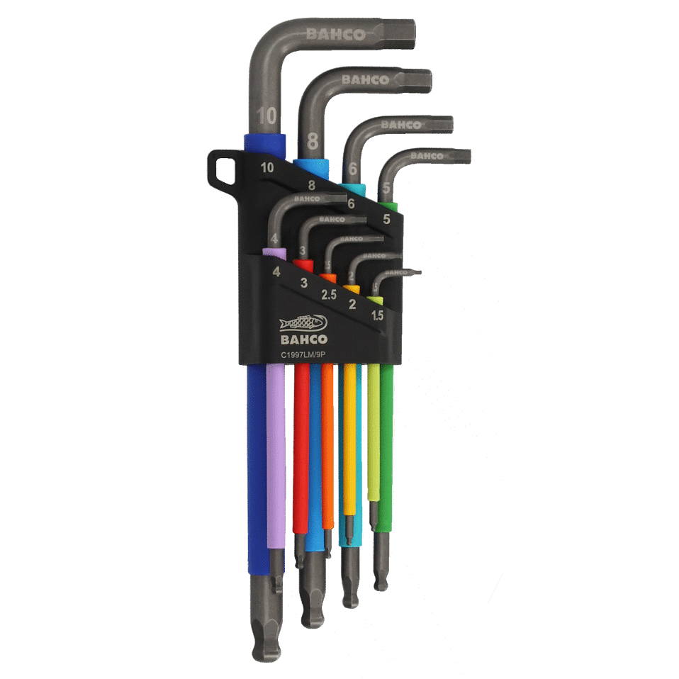 Colour Coded Metric Allen Key Set 9 Piece