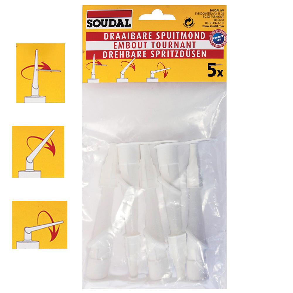 Swivelling Twisty Silicone Nozzle Adjustable Angle Pack of 5