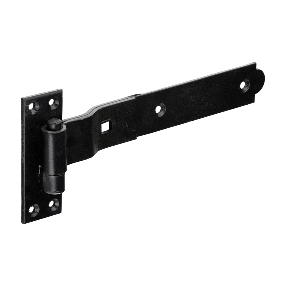 Cranked Hook & Band Gate Hinge 10&quot; (254mm) Black - 1 Pair