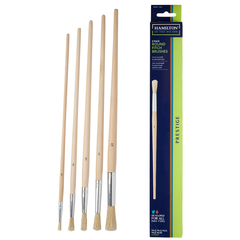 Prestige Round Fitch Brushes Pack of 5