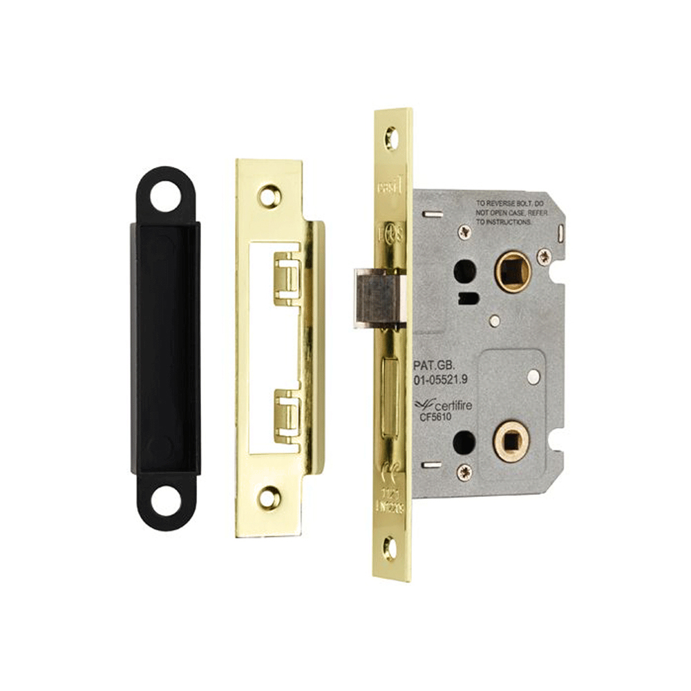 Bathroom Mortice Lock 2.5&quot; (64mm) Electro Brass