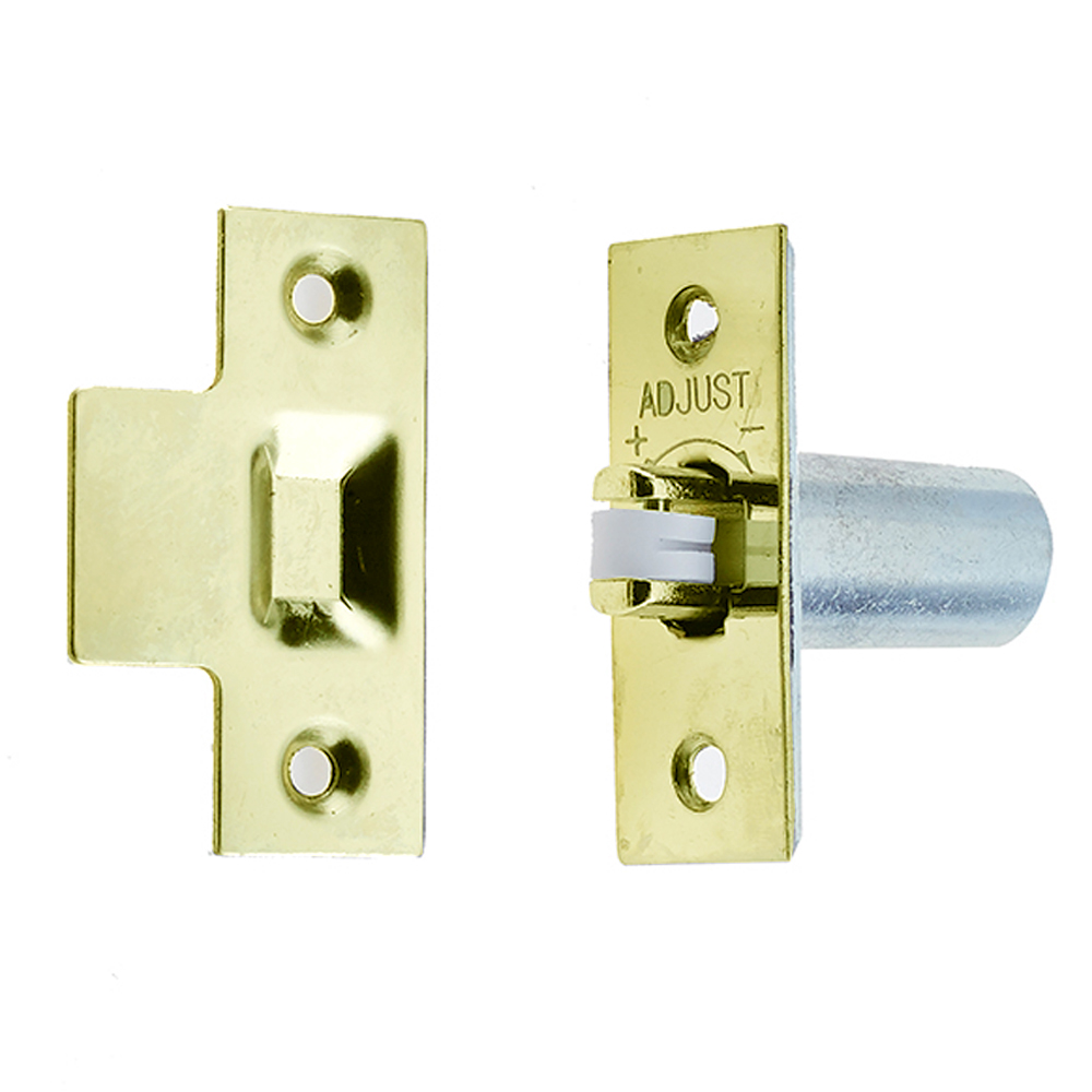 Adjustable Nylon Roller Catch Electro Brass