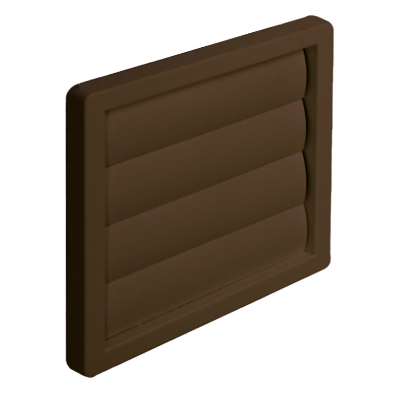 Wall Grille Gravity Flap With 100mm Spigot Brown