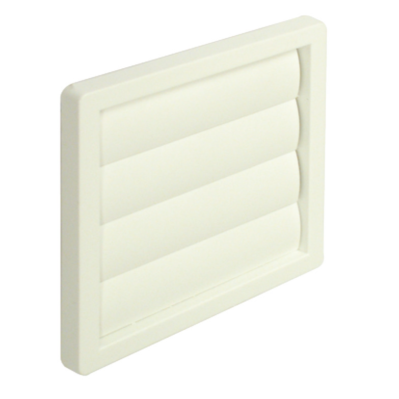 Wall Grille Gravity Flap With 100mm Spigot White