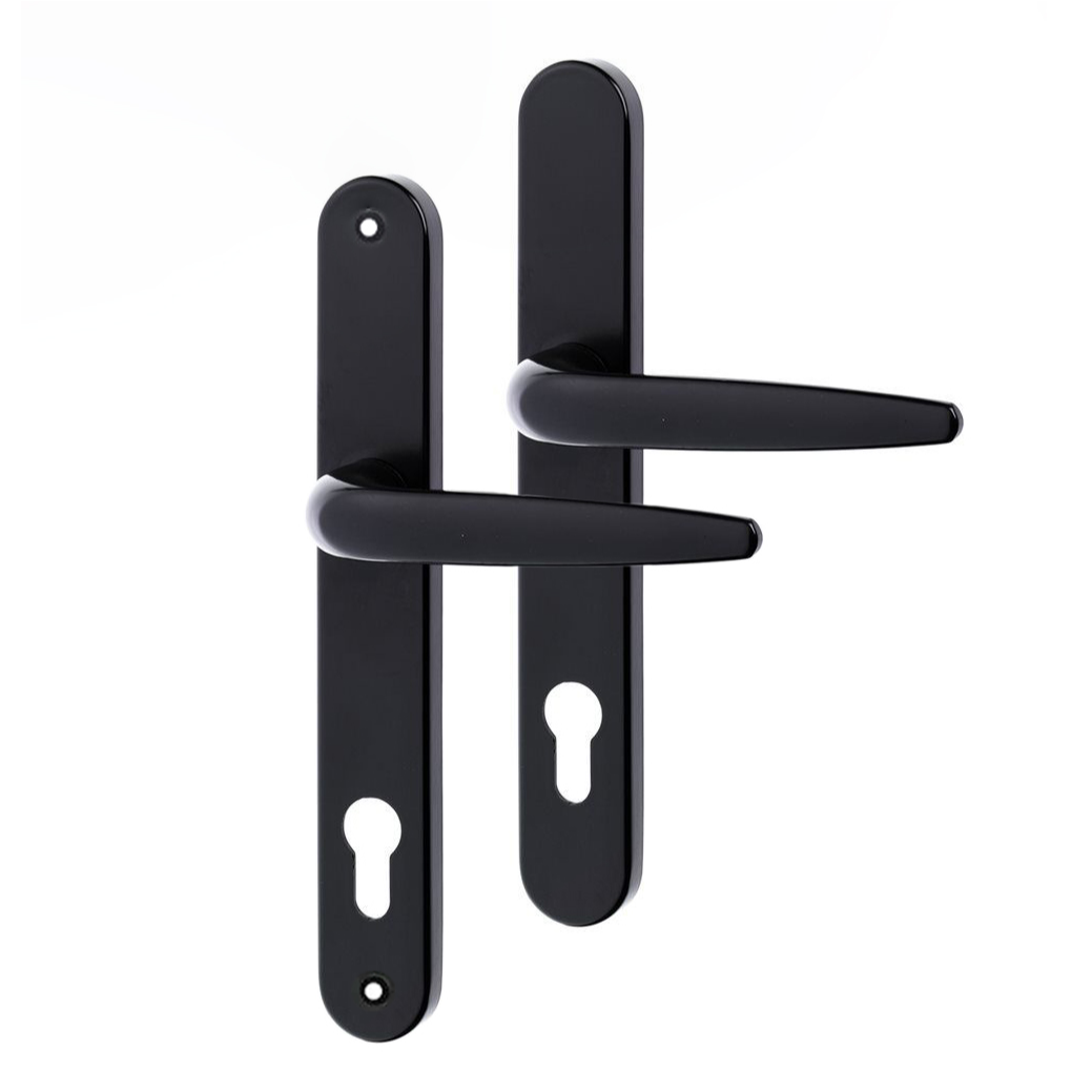 Sparta UPVC Door Handle - Long - Pz92 / 210mm Fixing Centres Black
