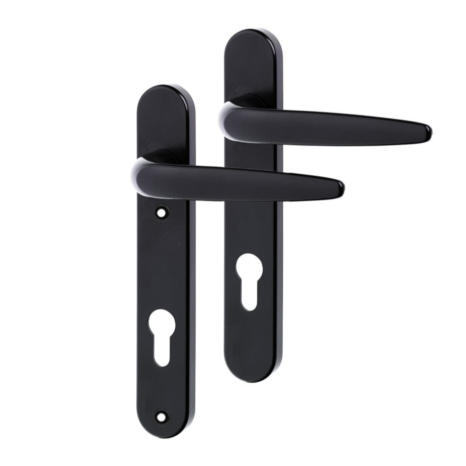 Sparta UPVC Door Handle - Short - PZ92 / 122mm Fixing Centres Black
