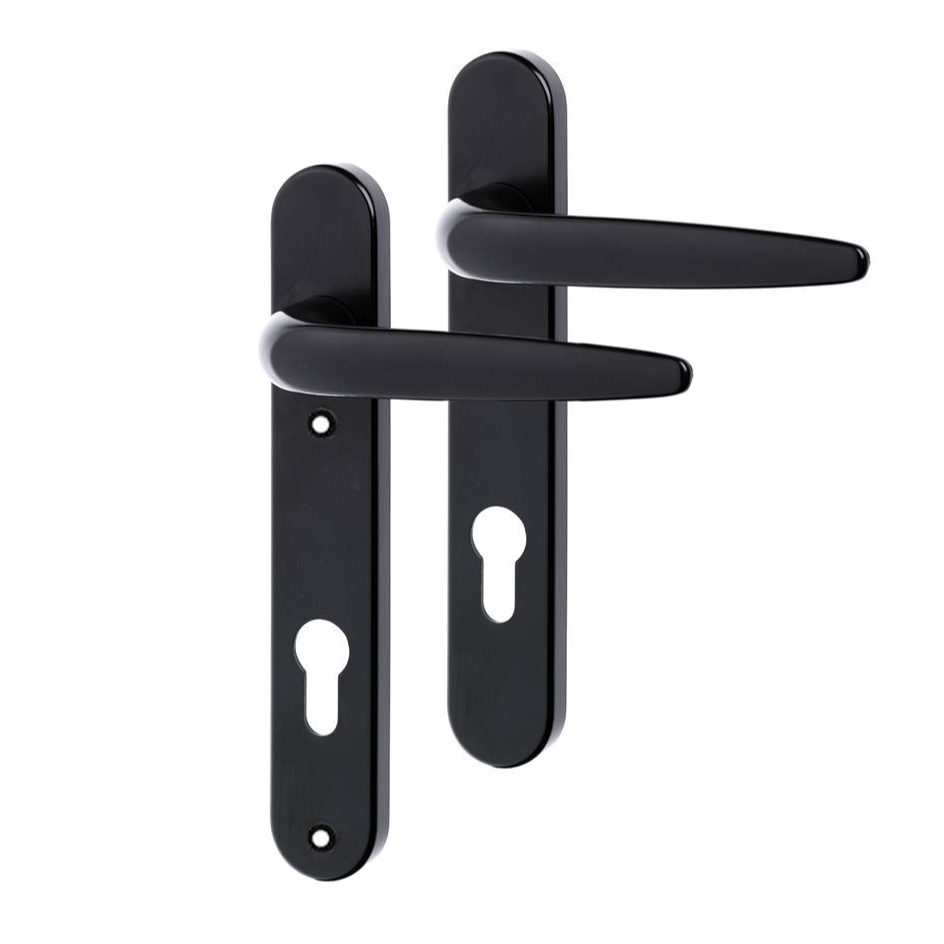 Sparta UPVC Door Handle - Short - PZ92 / 122mm Fixing Centres Black