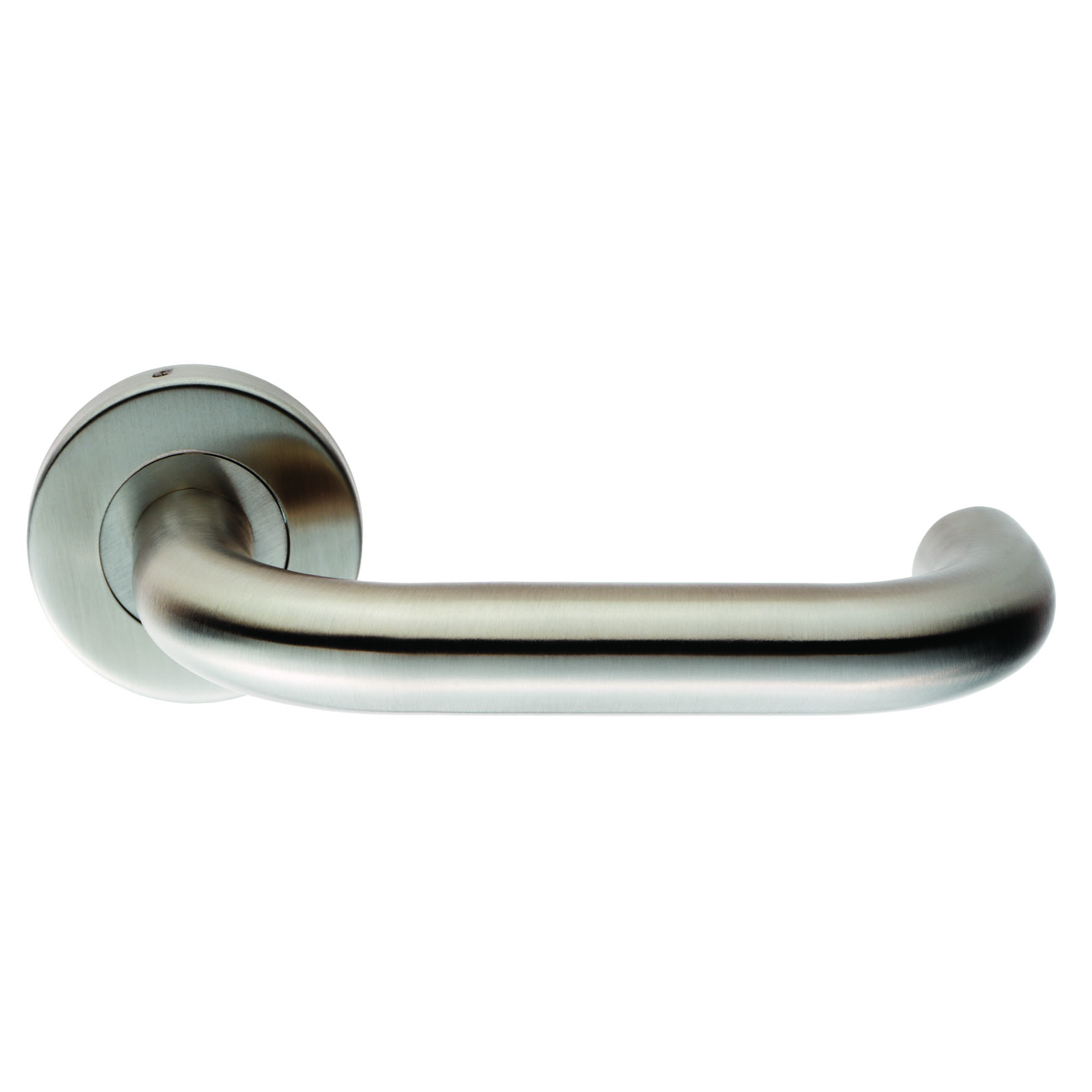 Safety Round Bar Return to Door Lever Handle on Rose Stainless Steel 304