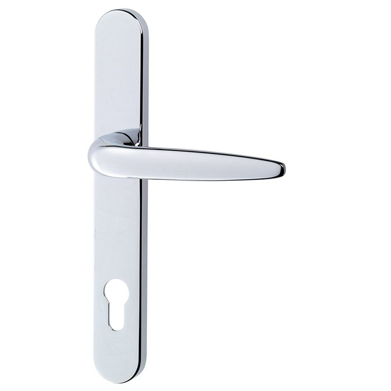 Sparta UPVC Door Handle - Long - Pz92 / 210mm Fixing Centres Polished Chrome
