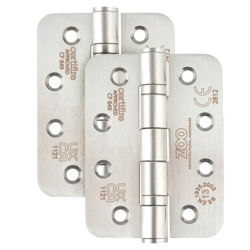 4&quot; Grade 13 Radiused Ball Bearing Hinges SSS Set of Two