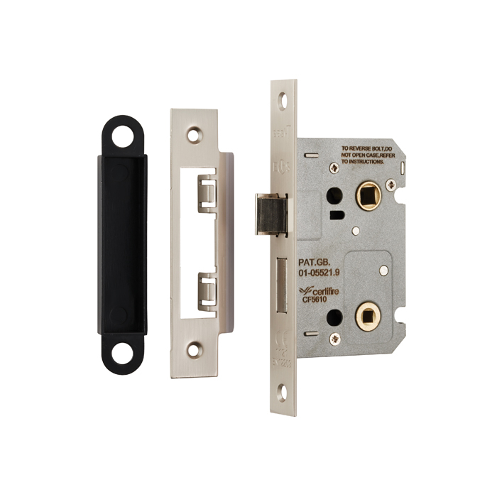 Bathroom Mortice Lock 2.5&quot; (64mm) Satin Nickel