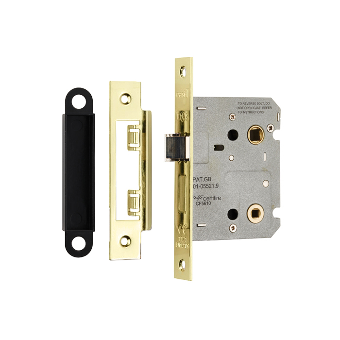 Bathroom Mortice Lock 3.0&quot; (76mm) Electro Brass