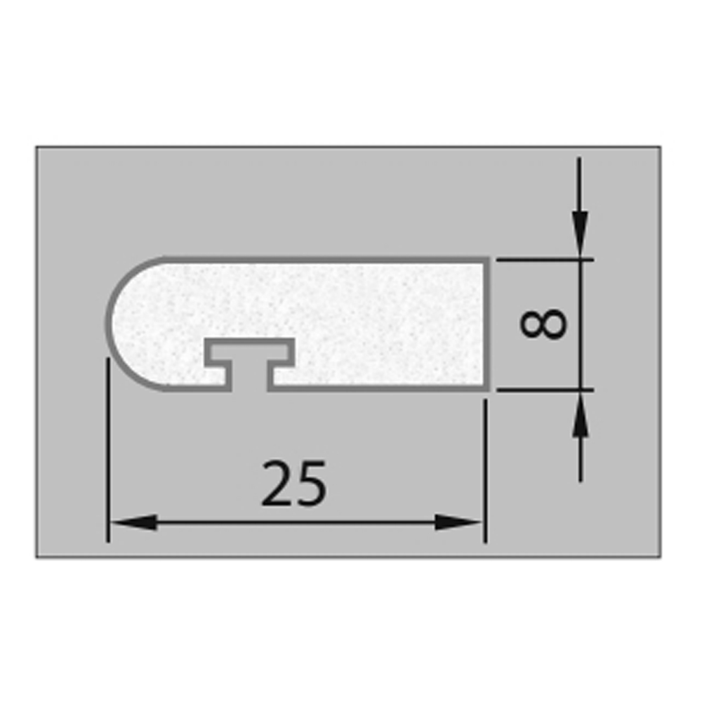 Exiwood Parting Bead 8mm x 25mm White T Slot 3m