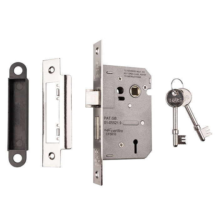 3 Lever - 2.5&quot; (64mm) Mortice Sashlock Nickel